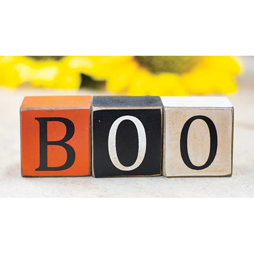 Set of 3 BOO Letter Wooden Blocks