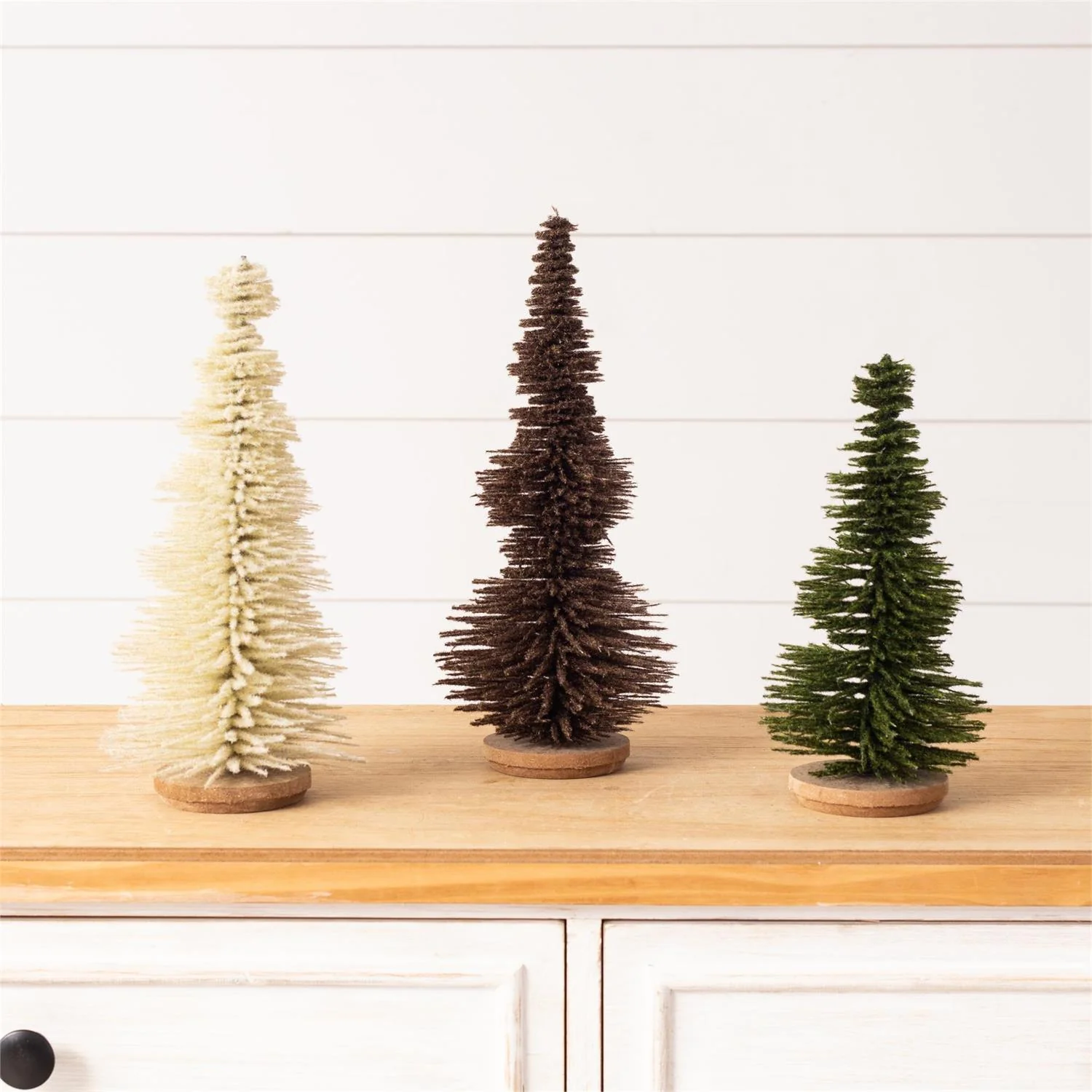 Set of 3 Bottle Brush Trees