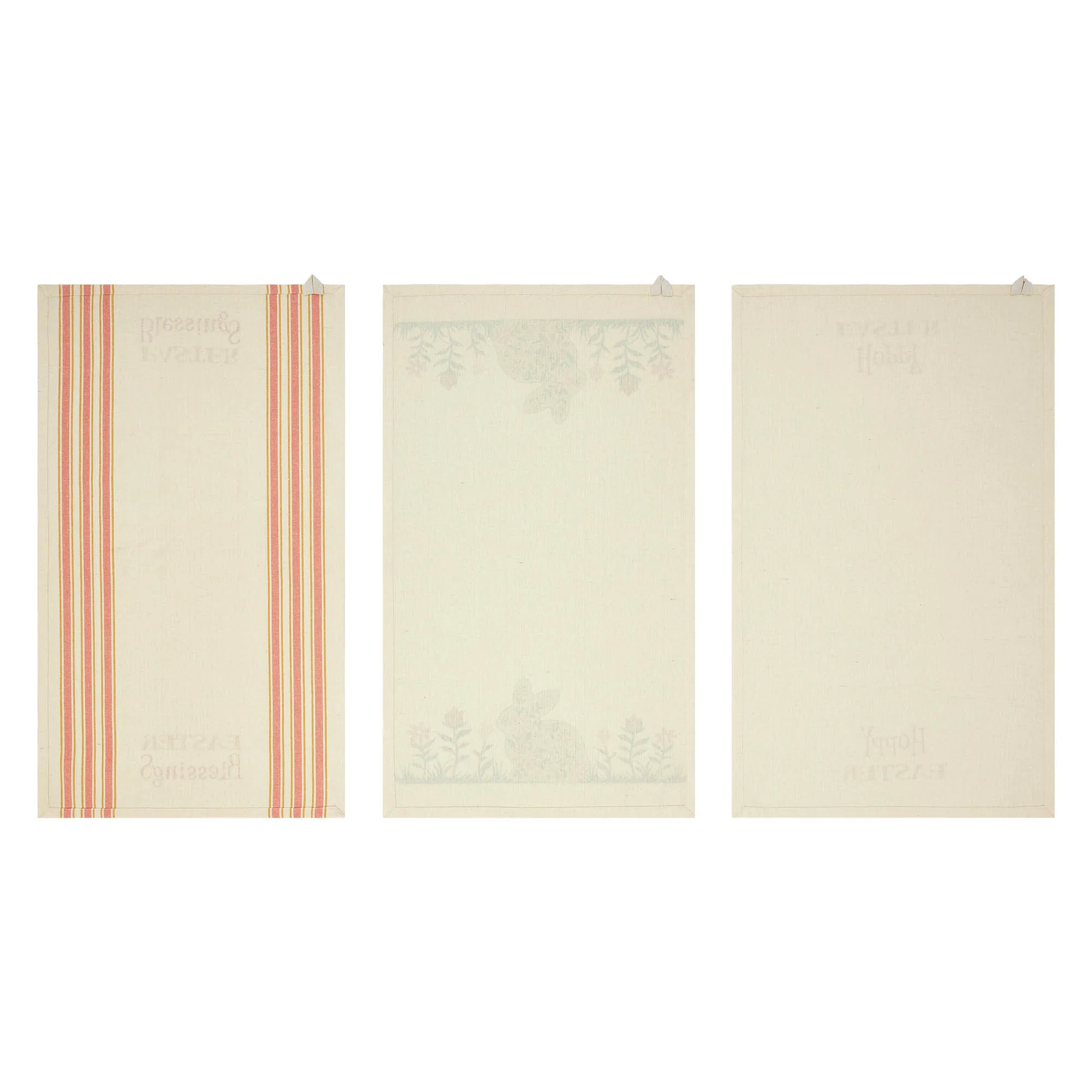 Set of 3 Bunny Hop Floral Bunny & Easter Tea Towels - Image 3