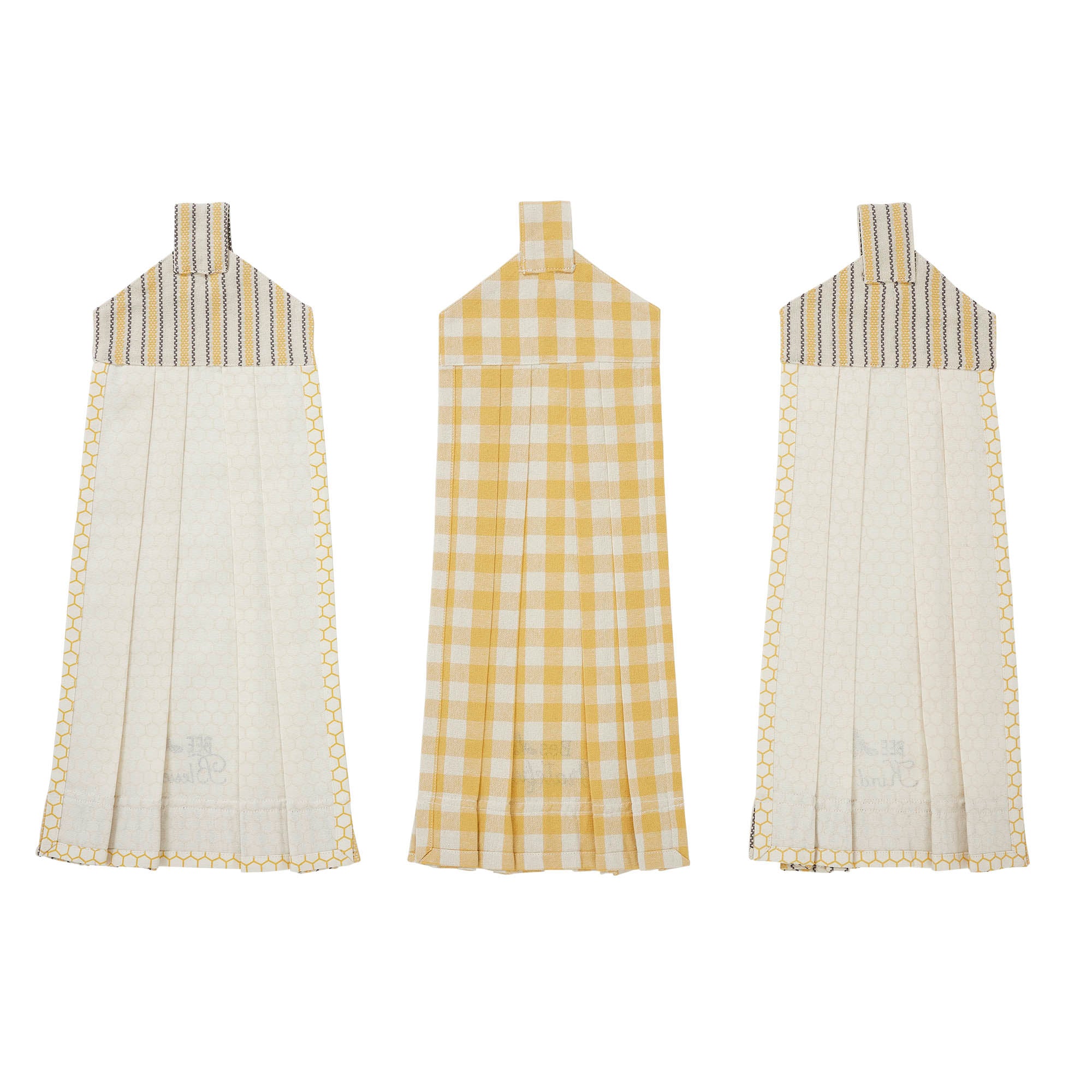 Set of 3 Buzzy Bees Button Loop Tea Towels - Image 3