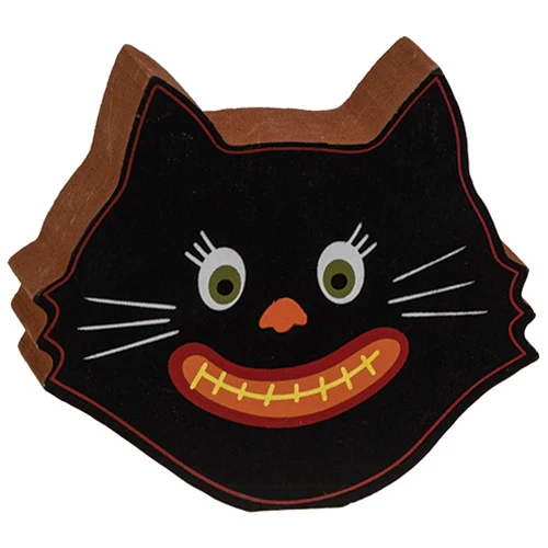 Set of 3 Candy Corn Cat and Ghost Chunky Halloween Sitters - Image 3