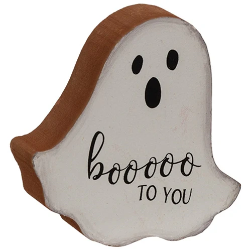 Set of 3 Candy Corn Cat and Ghost Chunky Halloween Sitters - Image 4