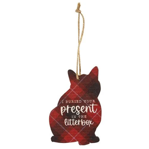 💙 Set of 3 Cat Lovers Plaid Ornaments - Image 2