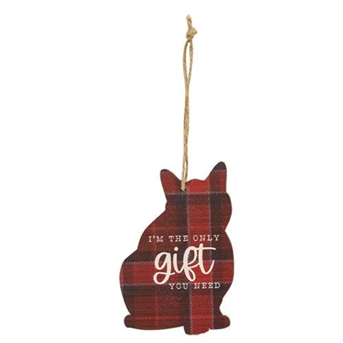 💙 Set of 3 Cat Lovers Plaid Ornaments - Image 4