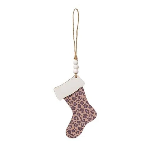 Set of 3 Cheetah Print Hat Stocking and Mitten Ornaments - Image 3