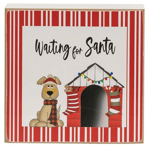 💙 Set of 3 Christmas Dog Sentiments 4" Square Block Signs - Image 3