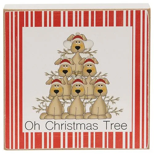 💙 Set of 3 Christmas Dog Sentiments 4" Square Block Signs - Image 4