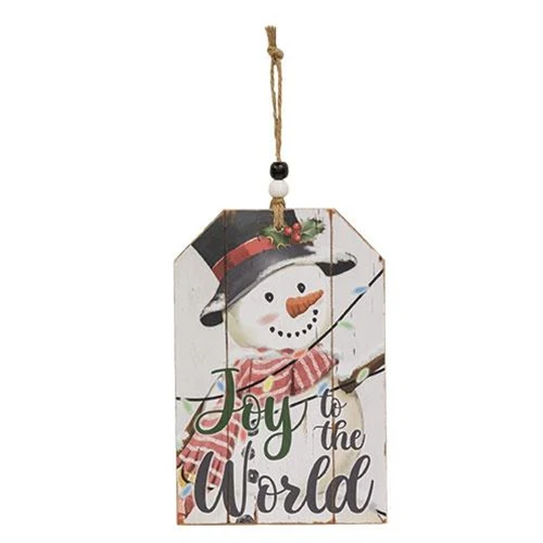 Set of 3 Christmas Snowman Beaded Wood Tags - Image 4