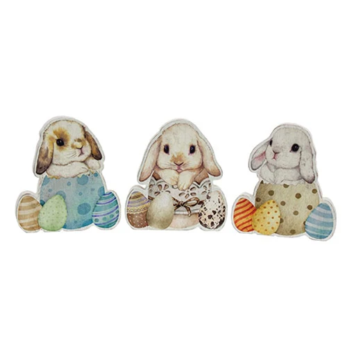 Set of 3 Chunky Hatching Baby Easter Bunny Sitter Signs - Image 2