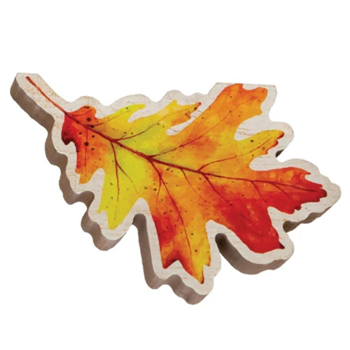 Set of 3 Chunky Wood Fall Leaf Sitter Signs - Image 3
