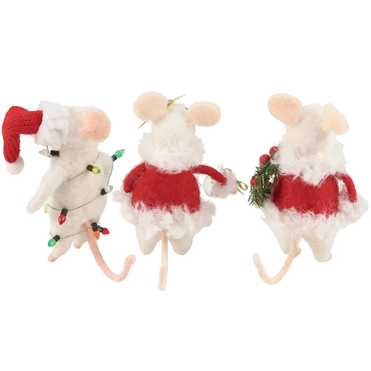 💙 Set of 3 Claus Family Christmas Felt Mice Figures - Image 2