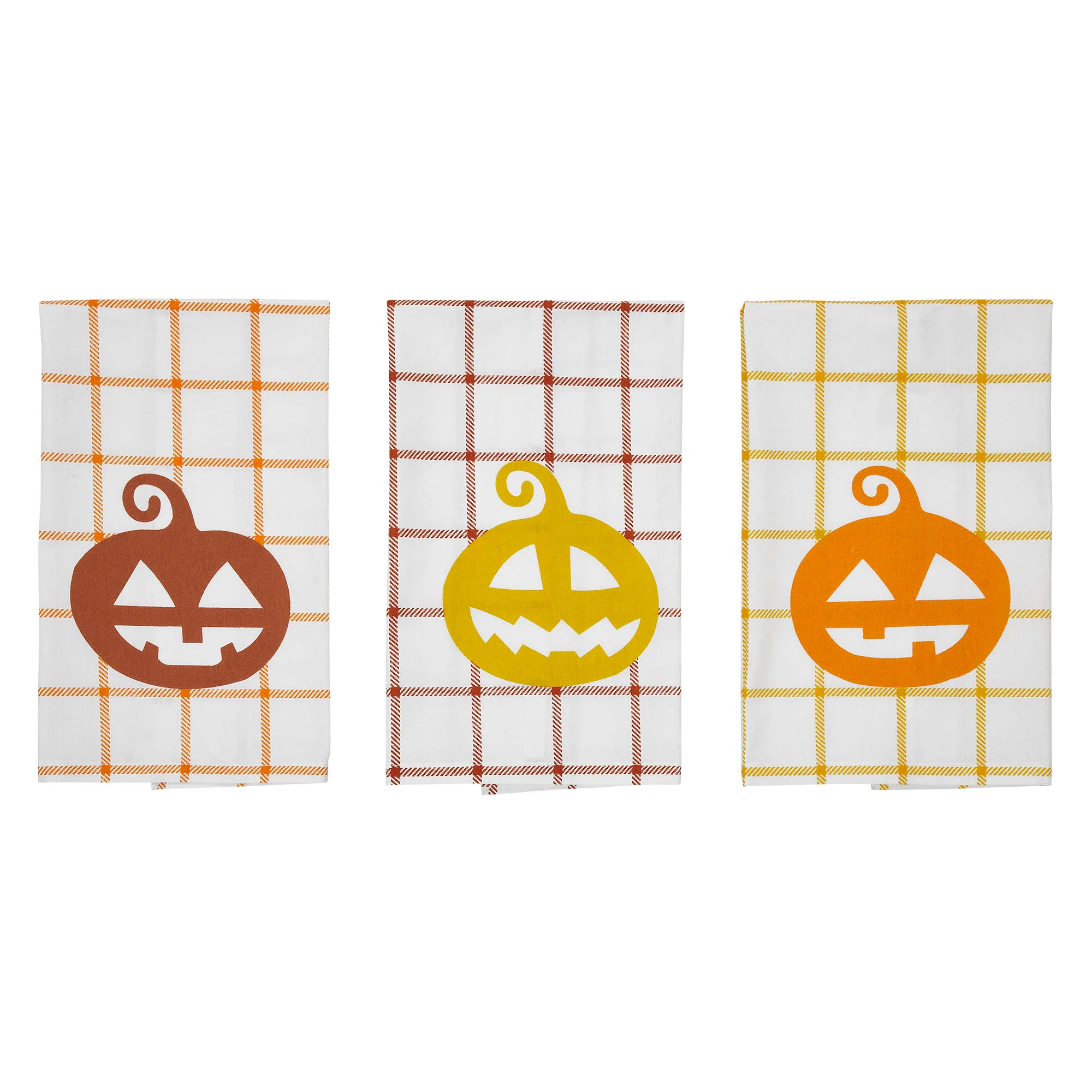 Set of 3 Country Halloween Jack O' Lanterns Tea Towels - Image 4