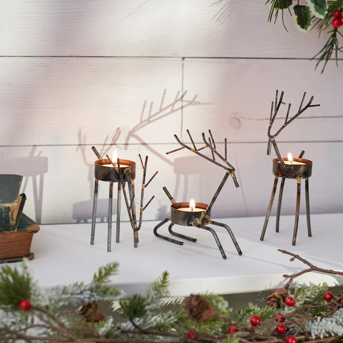 Set of 3 Deer Candle Holders - Image 2