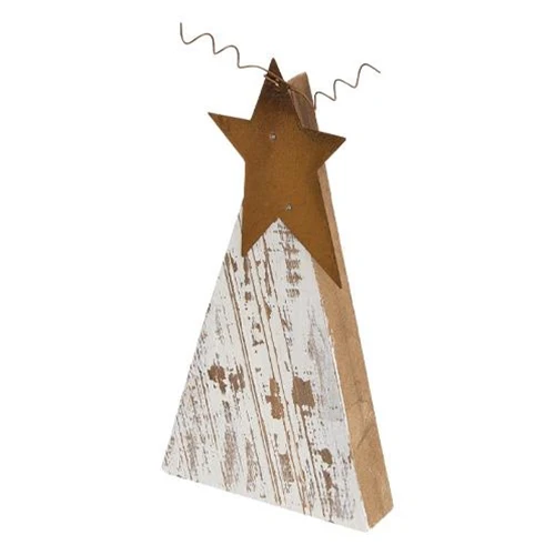 Set of 3 Distressed Rustic Wood White Christmas Trees - Image 4