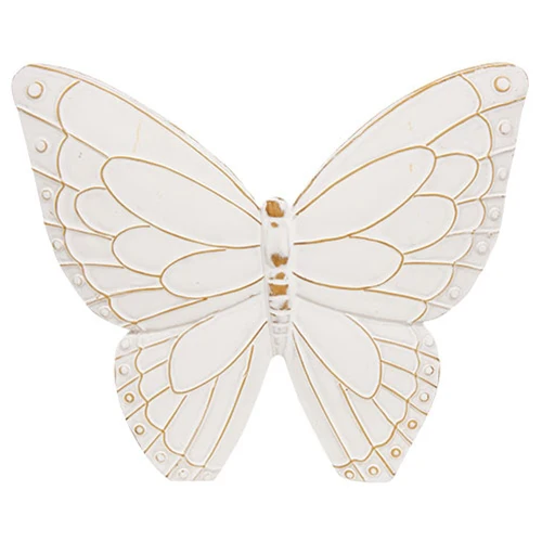 Set of 3 Distressed White Resin Butterfly Shelf Sitters - Image 4