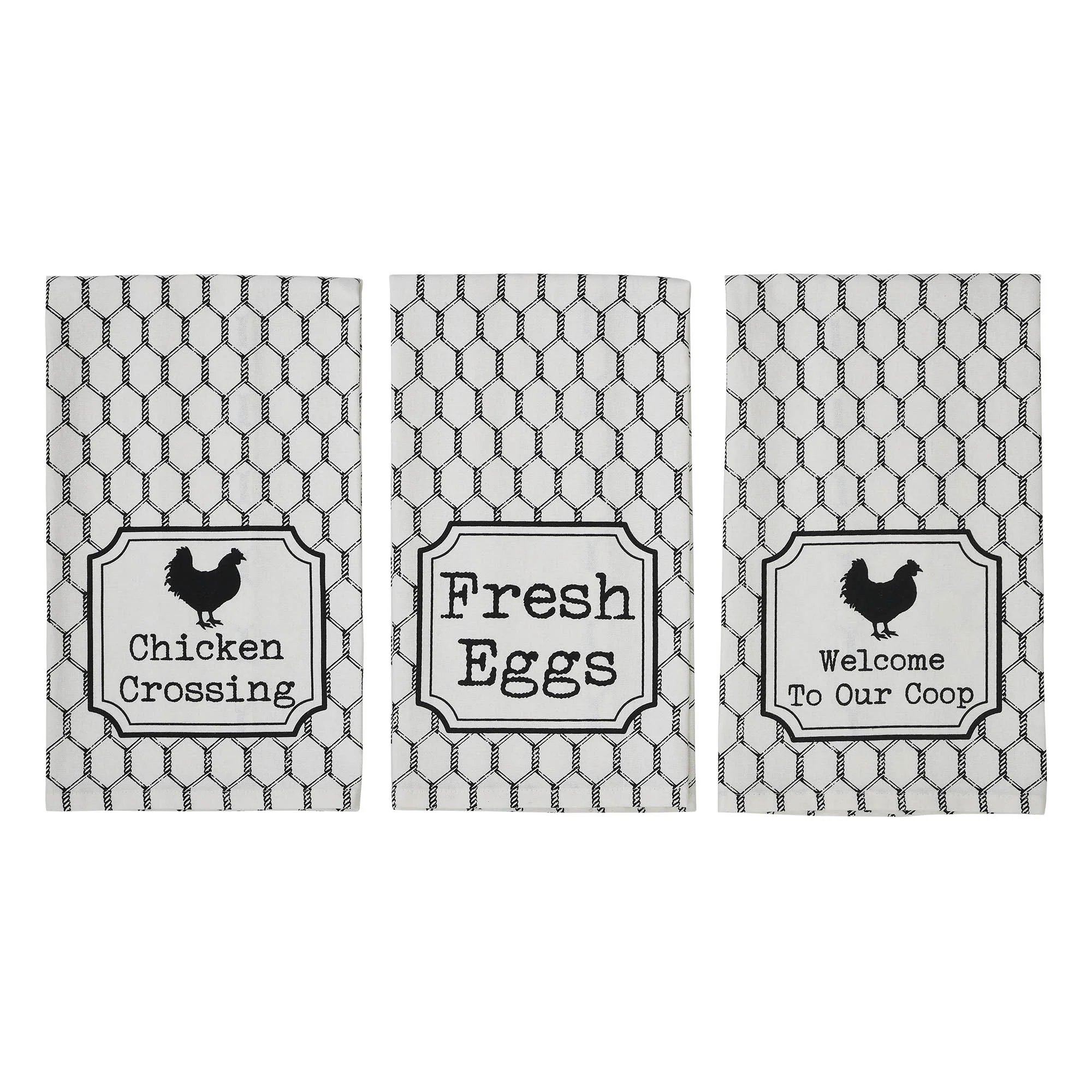 Set of 3 Down Home Chicken Crossing Tea Towels - Image 5