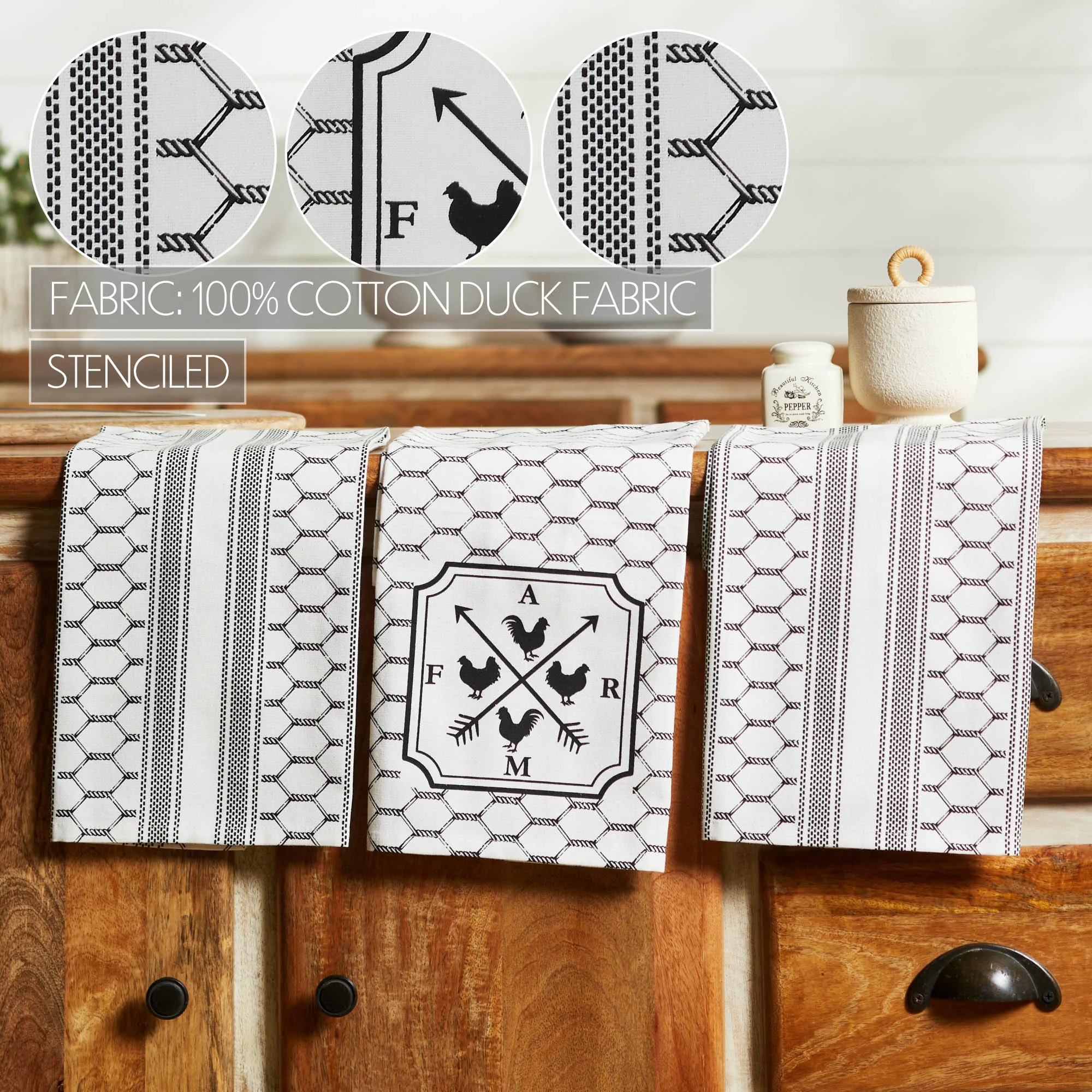 Set of 3 Down Home Farm Tea Towels - Image 2