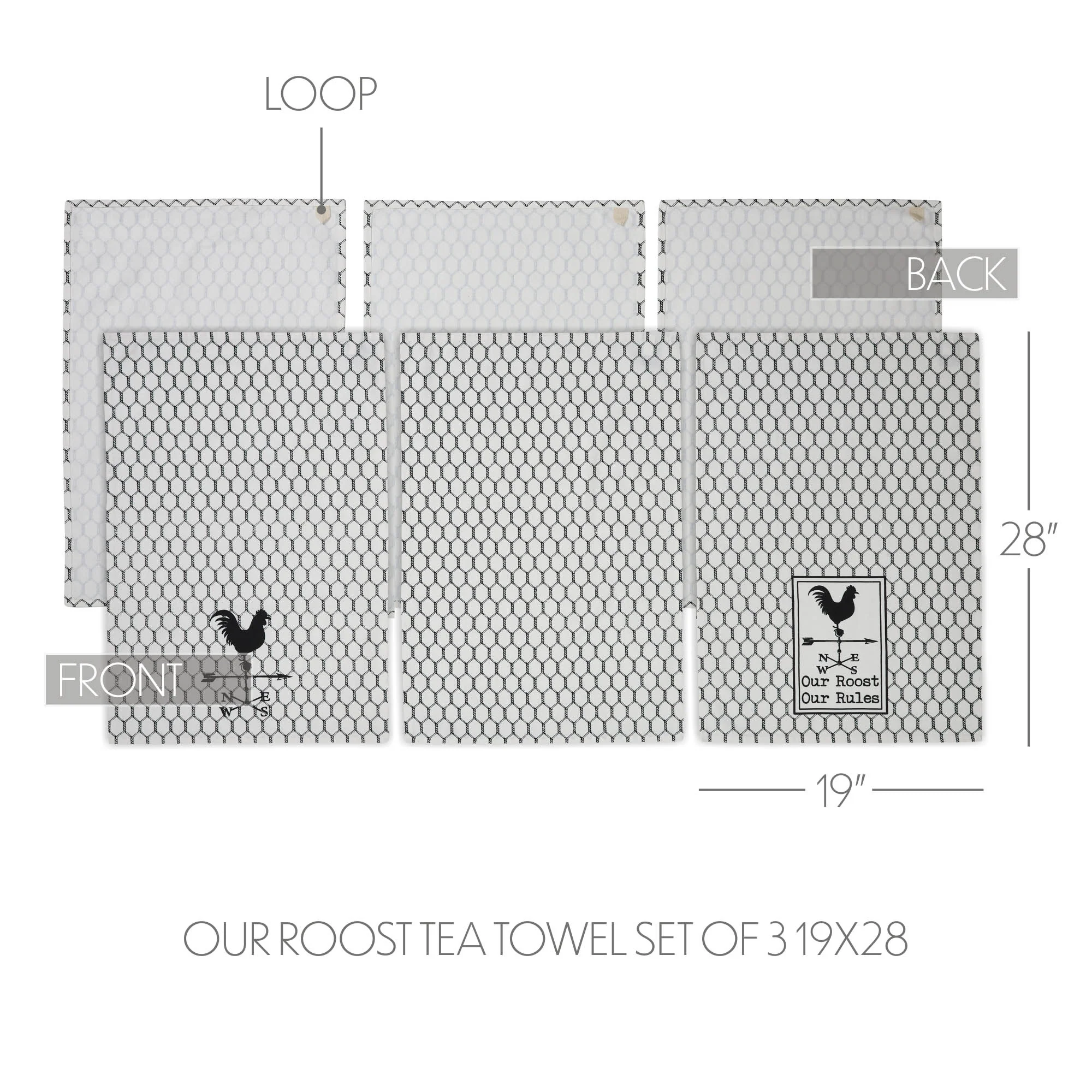 Set of 3 Down Home Our Roost Tea Towels - Image 3