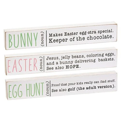 Set of 3 Easter Definition Mini Sticks