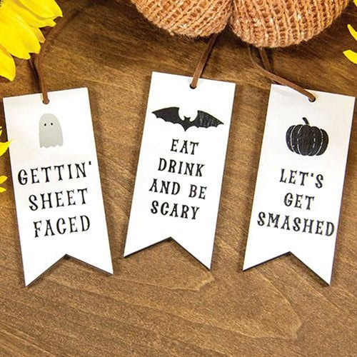 Set of 3 Eat Drink and Be Scary Tag Ornaments - Image 2