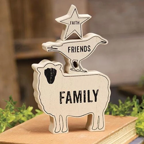 ๐ Set of 3 Faith Family Friends Animals Stacking Blocks
