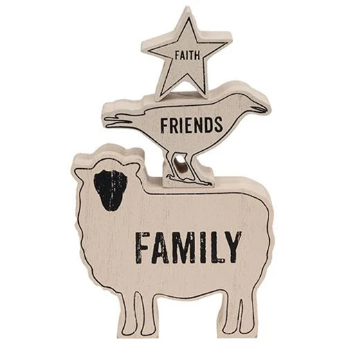 ๐ Set of 3 Faith Family Friends Animals Stacking Blocks - Image 2