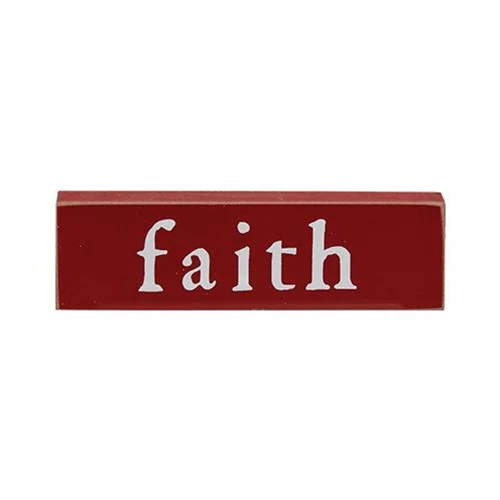 Set of 3 Faith Hope Joyous Thin Mini Block Signs - Image 3