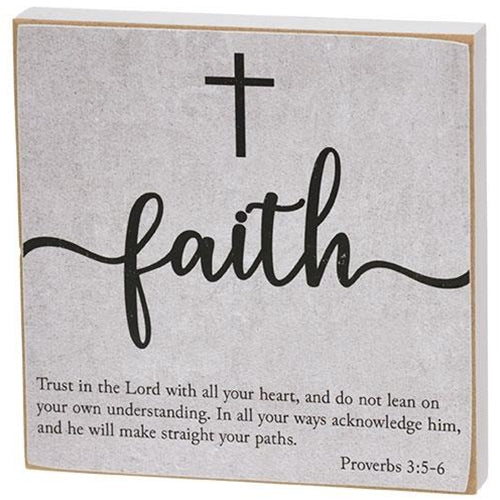 Set of 3 Faith, Hope, Love Bible Verse 5" Block Signs - Image 4