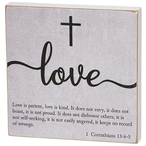 Set of 3 Faith, Hope, Love Bible Verse 5" Block Signs - Image 5