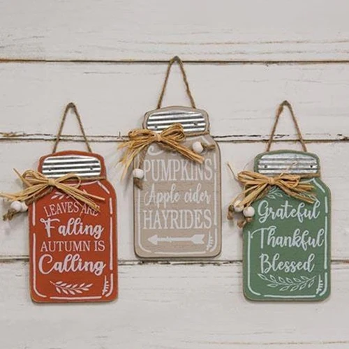 Set of 3 Fall Canning Jar Ornaments - Image 2