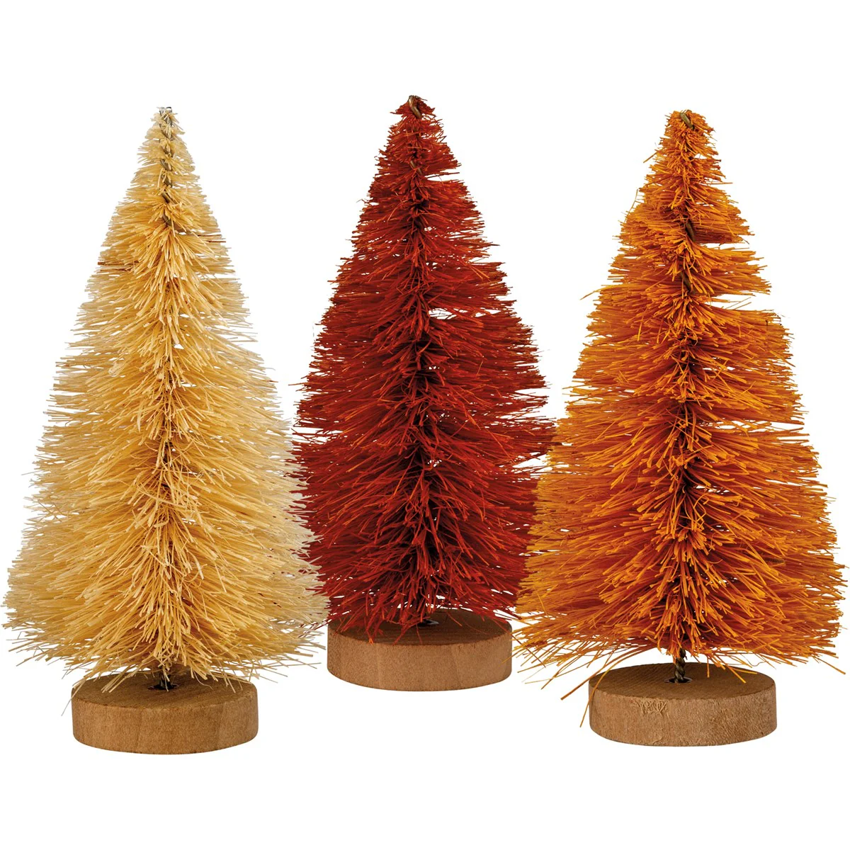 ๐ Set of 3 Fall Colored Bottle Brush Tree Set