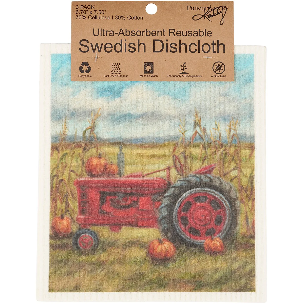 Set of 3 Fall Farm Swedish Dishcloth Set - Image 4