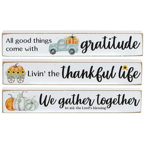 ๐ Set of 3 Fall Gratitude and Thankful Mini Sticks - Image 2