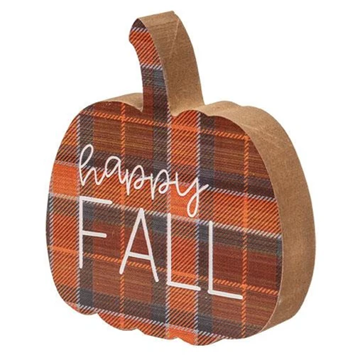 Set of 3 Fall Sweet Fall Plaid Pumpkin Chunky Sitters - Image 4