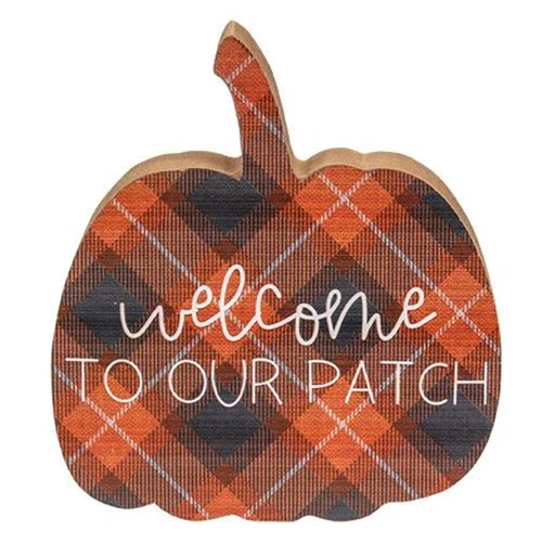 Set of 3 Fall Sweet Fall Plaid Pumpkin Chunky Sitters - Image 5