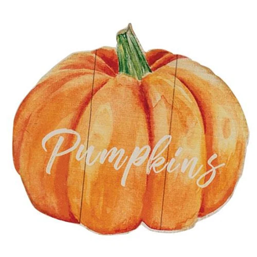 Set of 3 Fall Watercolor Pumpkin Wooden Signs - Image 5