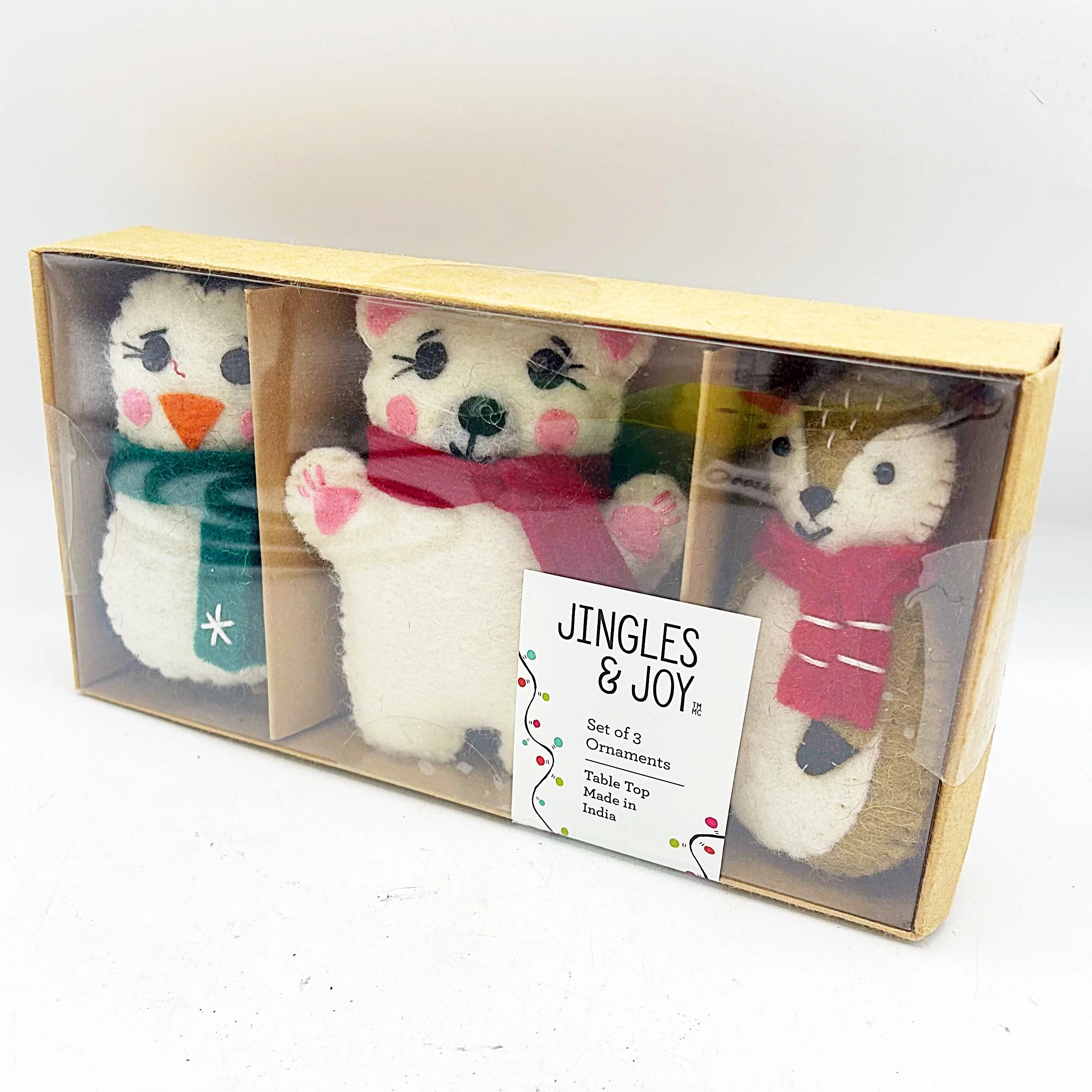 ๐ Set of 3 Felt Ornaments Penguin Polar Bear and Deer