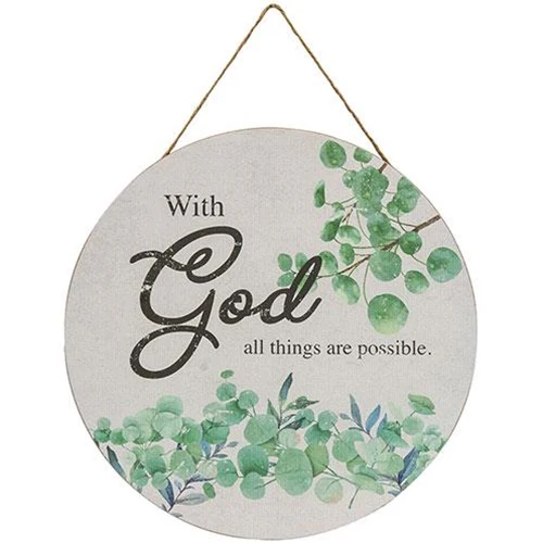 Set of 3 Floral Faith Inspirational 11.5" Round Signs - Image 2
