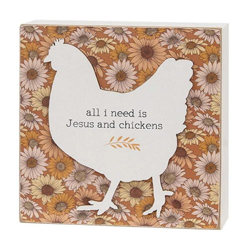 Set of 3 Floral Layered Chicken Box Signs - Image 3