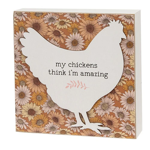 Set of 3 Floral Layered Chicken Box Signs - Image 4