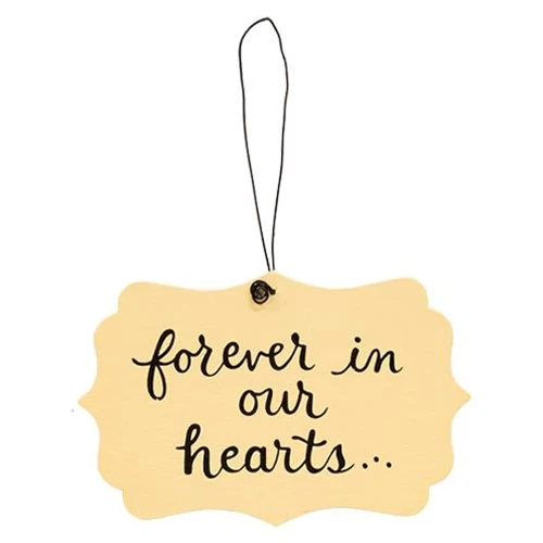 Set of 3 Forvever In Our Hearts Memory Messages Ornaments - Image 3