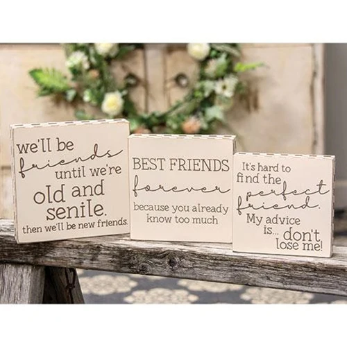 Set of 3 Friends Themed Wooden Block Signs - Image 5
