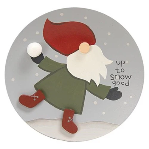 Set of 3 Frolic in the Flakes Gnome Decorative Plates - Image 3