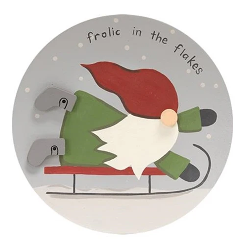 Set of 3 Frolic in the Flakes Gnome Decorative Plates - Image 5