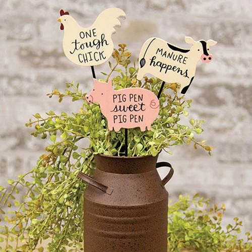 Set of 3 Fun Farm Animal Picks cow pig chicken - Image 2