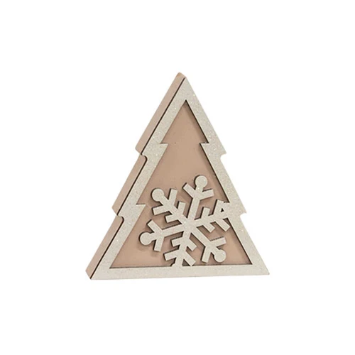 ๐ Set of 3 Glittered Wooden Joy to the World & Snowflake Christmas Tree Sitters - Image 4