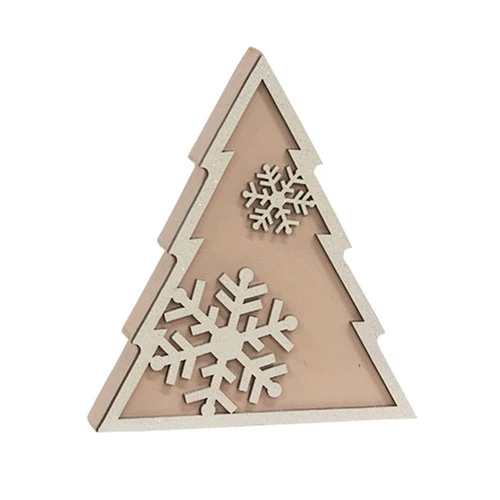 ๐ Set of 3 Glittered Wooden Joy to the World & Snowflake Christmas Tree Sitters - Image 5