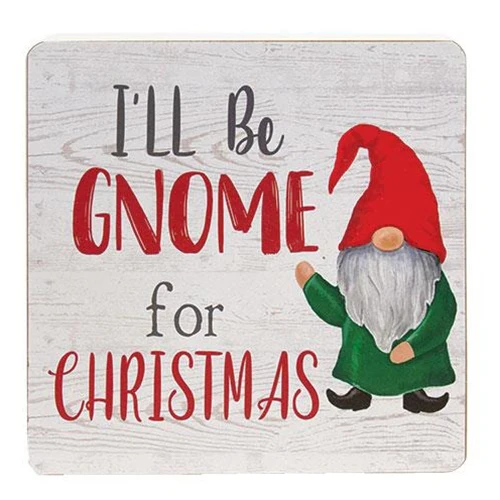 Set of 3 Gnome For Christmas Wood Block Signs - Image 3