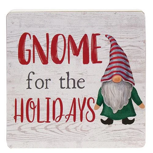 Set of 3 Gnome For Christmas Wood Block Signs - Image 4