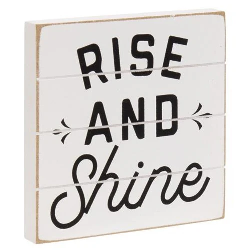 Set of 3 Good Morning Shiplap 3.75" Block Sign - Image 2